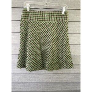 Loft Green Wool Blend Knee Length A Line Skirt 4 Petite